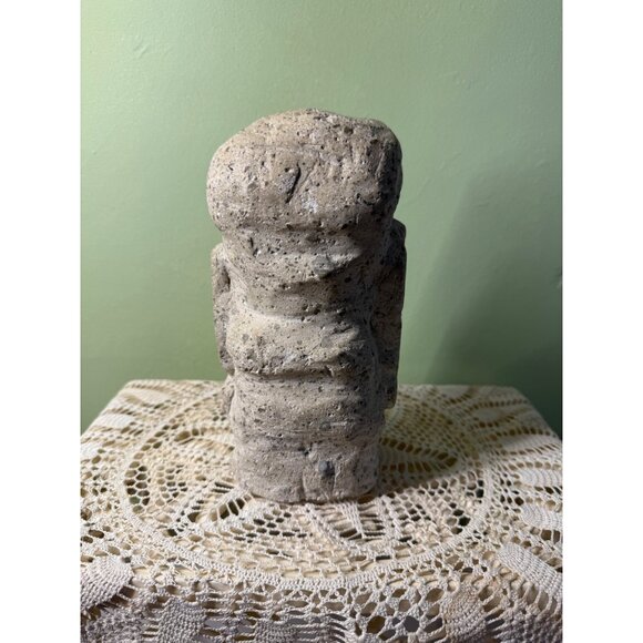 Vintage MCM Stone Abstract Tiki Head Decor 8x4" - Picture 2 of 13